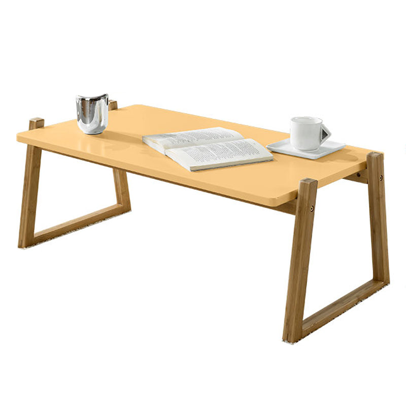 12.5"/17.7"Tall Sled Base Rectangular Wooden Top Coffee Table