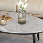 Glam Oval Coffee Table Slate Top 4 Legs Coffee Table for Living Room