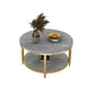Glam Faux Marble Cocktail Table Four Legs Coffee Table with Storage