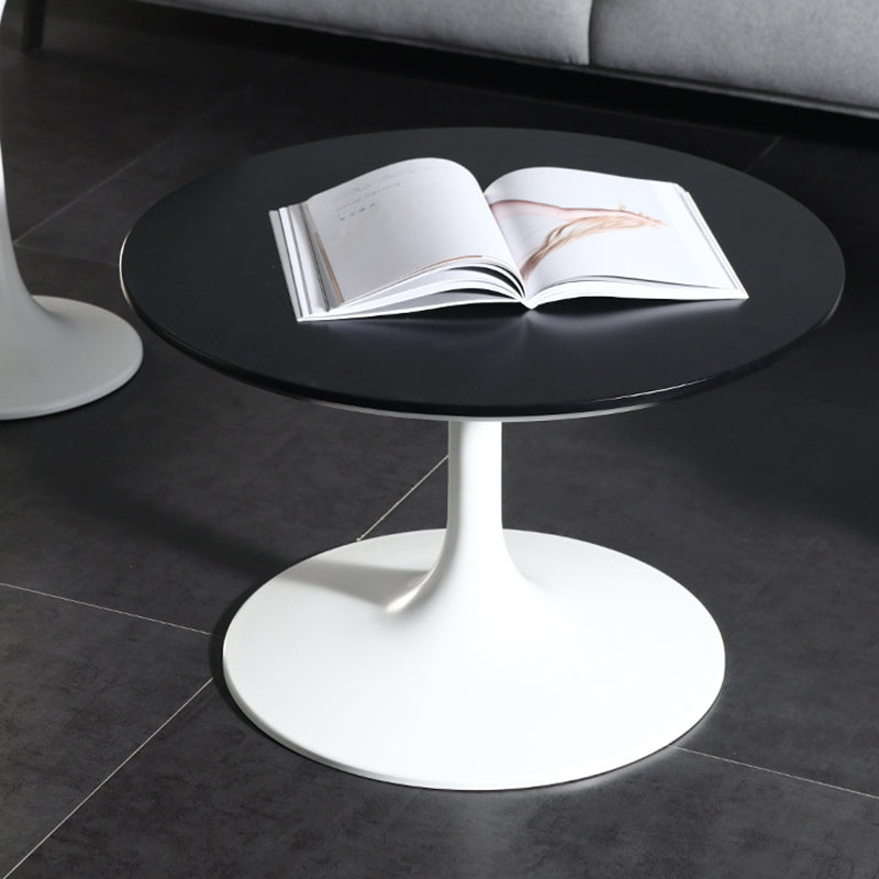 Tulip Metal Square Side Table Wood-based Panel Light Luxury Atmosphere Log Color Pattern