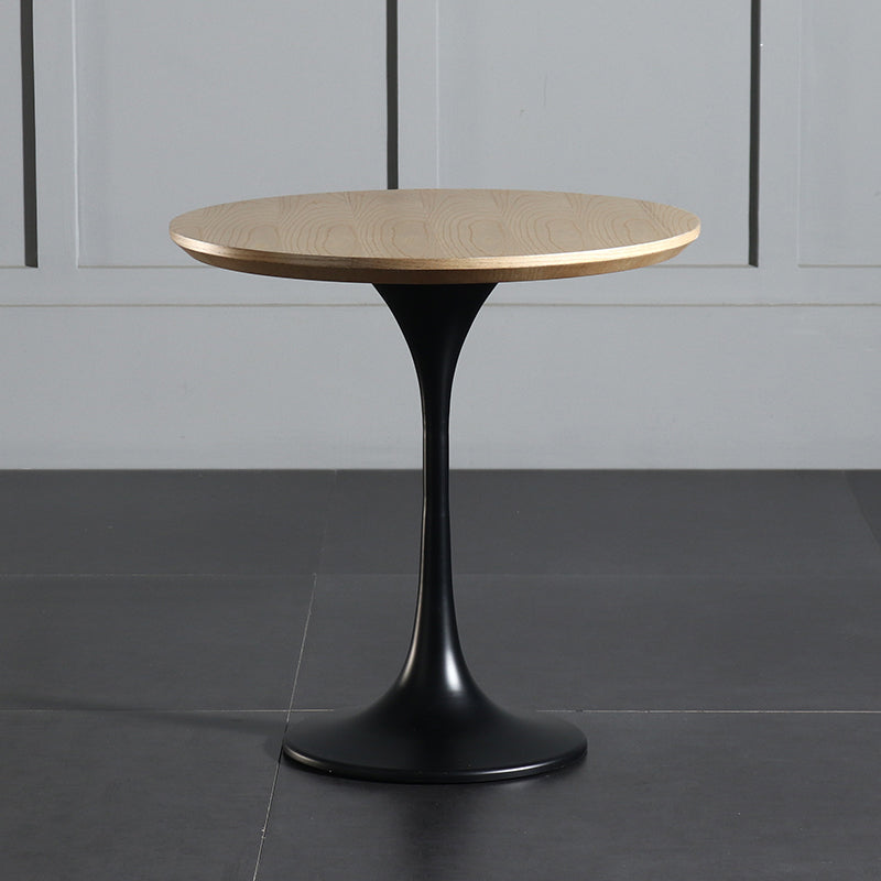 Tulip Metal Square Side Table Wood-based Panel Light Luxury Atmosphere Log Color Pattern