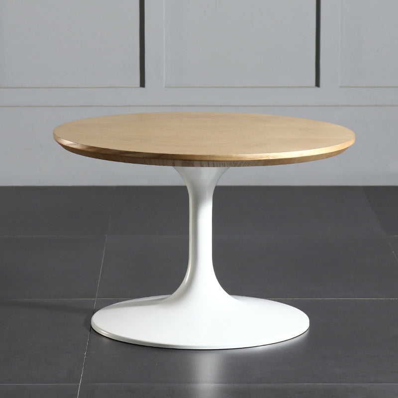 Tulip Metal Square Side Table Wood-based Panel Light Luxury Atmosphere Log Color Pattern