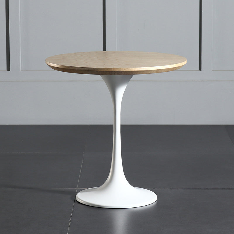 Tulip Metal Square Side Table Wood-based Panel Light Luxury Atmosphere Log Color Pattern