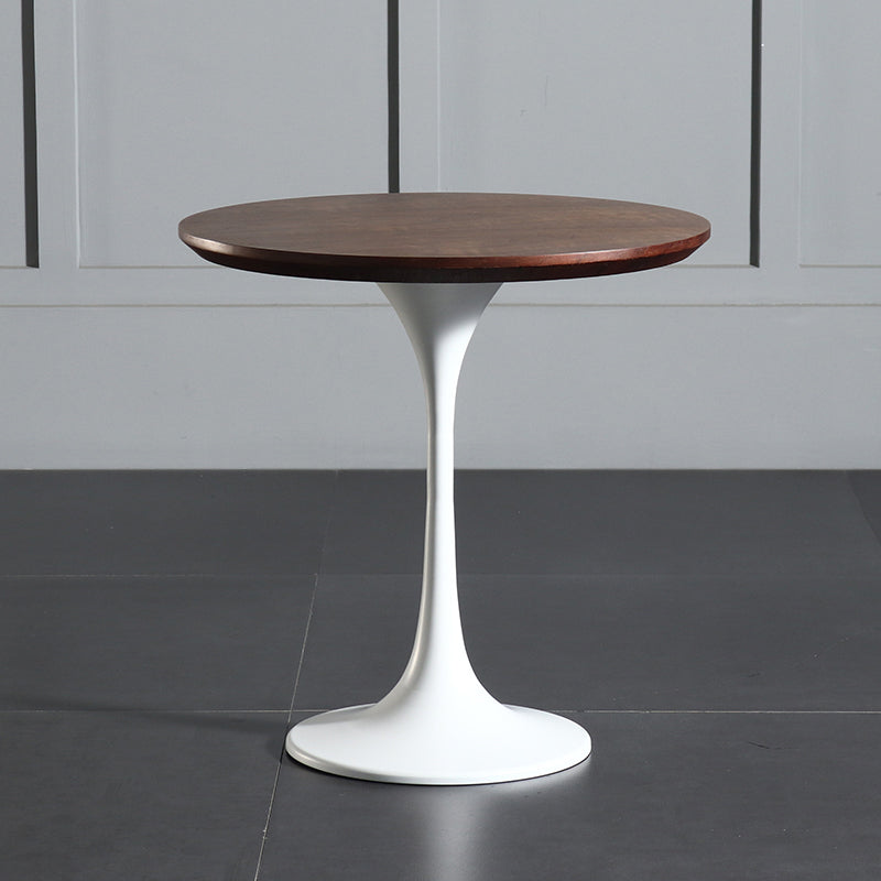 Tulip Metal Square Side Table Wood-based Panel Light Luxury Atmosphere Log Color Pattern