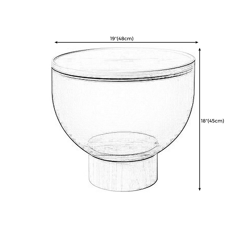 Modern Round Solid Oak Top End Table 53/44" Tall Drum End Table with Storage