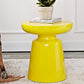 Modern Metal Round Side Table 43/60' Tall Pedestal End Table 16"L x 16"W x 17"H Yellow Clearhalo 'Coffee & Accent Tables' 'End & Side Tables' 'end_side_tables' 'furn' 'furn_end_side_tables' 'Furniture' 'Living Room Furniture' 5391674