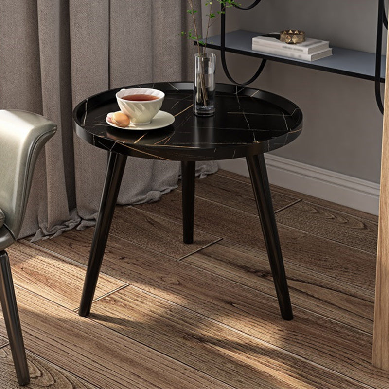 3 Legs Base Design Wood-based Panel Table Metal Base RoundSide Table