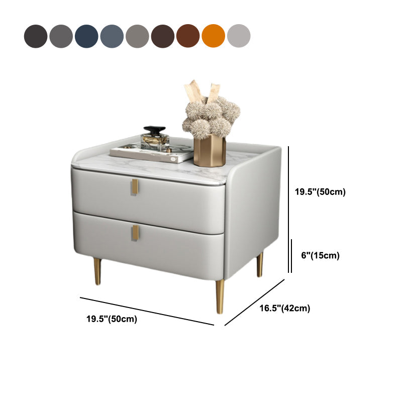 Table de nuit en pierre avec tiroirs table de chevet en cuir avec 4 jambes