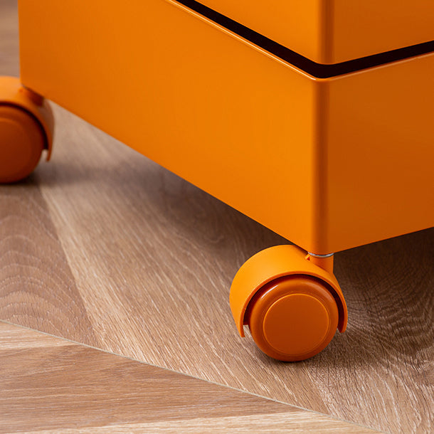 Comodino di plastica alto 28 "tavolo da notte alto con cassetti e ruote