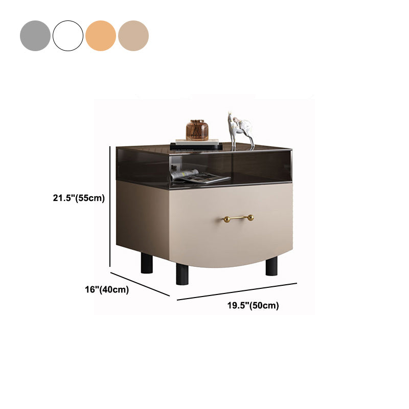 Montilla de noche acrílica contemporánea 21.65 pulgadas de altura Mesa de noche giratoria