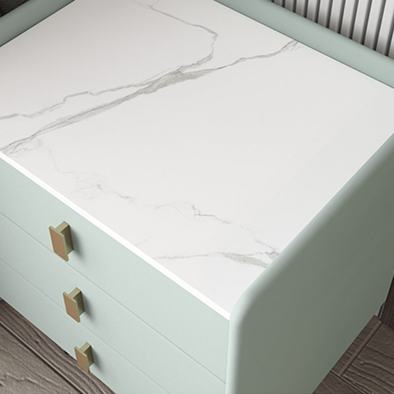 Leather Nightstand with 4 Legs Stone Top Night Table with Drawers Clearhalo 'Bedroom Furniture' 'furn' 'furn_night_stand' 'Furniture' 'night_stand' 'Nightstands' 5392332