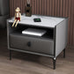 Modern Leather 4 Legs nachtkastje steen top nachttafel met lade