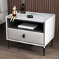 Modern de cuero de cuero 4 patas Nightsand stone Top Night Table con cajón