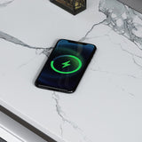 Modern de cuero de cuero 4 patas Nightsand stone Top Night Table con cajón