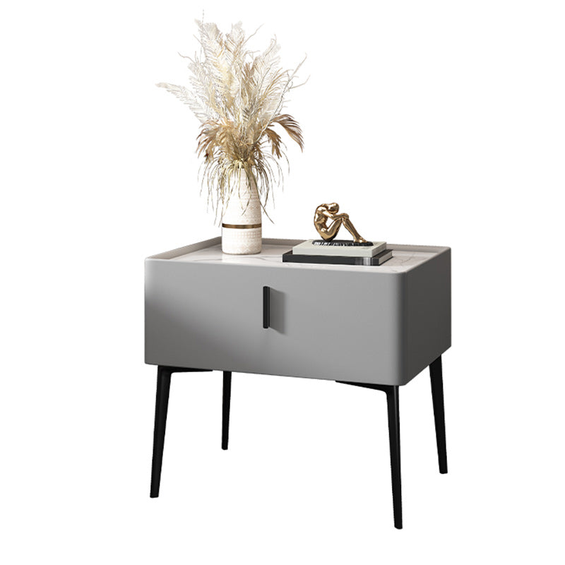Stone Top Nightstand met 4 poten glamournachttafel met lade