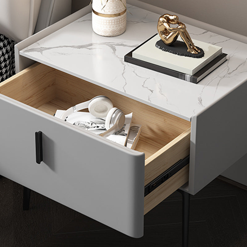 Stone Top Nightstand met 4 poten glamournachttafel met lade