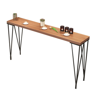Pine Wood Bar Dining Table Modern Rectangle Bar Table with 4 Legs Pedestal for Dining Room Without Chairs Clearhalo 'Bar Furniture' 'Bar Tables' 'bar_tables' 'furn' 'furn_bar_tables' 'Furniture' 'Kitchen & Dining Furniture' 5392677