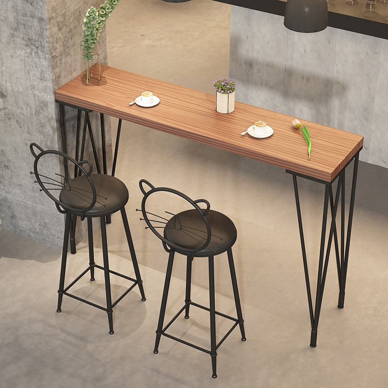 Pine Wood Bar Dining Table Modern Rectangle Bar Table with 4 Legs Pedestal for Dining Room Clearhalo 'Bar Furniture' 'Bar Tables' 'bar_tables' 'furn' 'furn_bar_tables' 'Furniture' 'Kitchen & Dining Furniture' 5392678