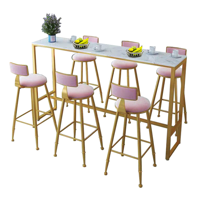 Tavolo da bistrot contemporaneo in pietra top rettangolo tavolo da cocktail bar interno in bianco