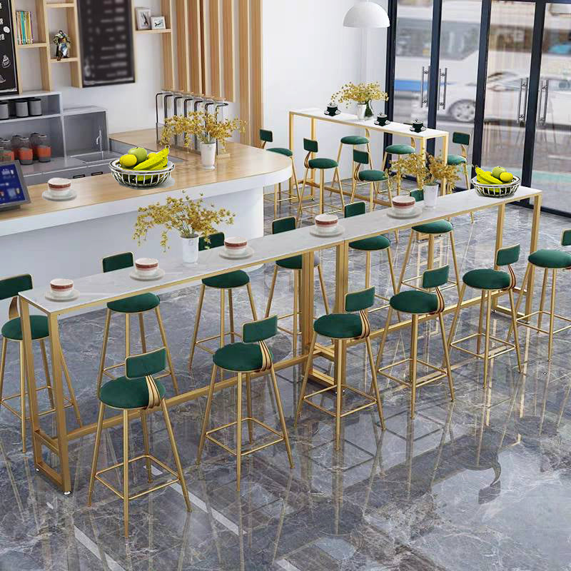 Tavolo da bistrot contemporaneo in pietra top rettangolo tavolo da cocktail bar interno in bianco