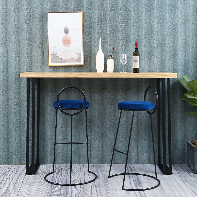 Tavolo da vino da bar in slitta industriale rettangolo interno in legno massiccio tavolino