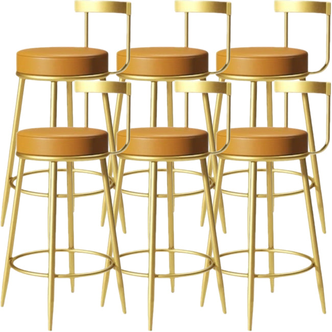 グラムバックレストアームレスカウンタースツールアイアンカフェスツールペダルとクッション付き