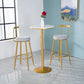 Glam Backrest Armless Counter Stool Iron Cafe Bar Stool with Pedal and Cushion