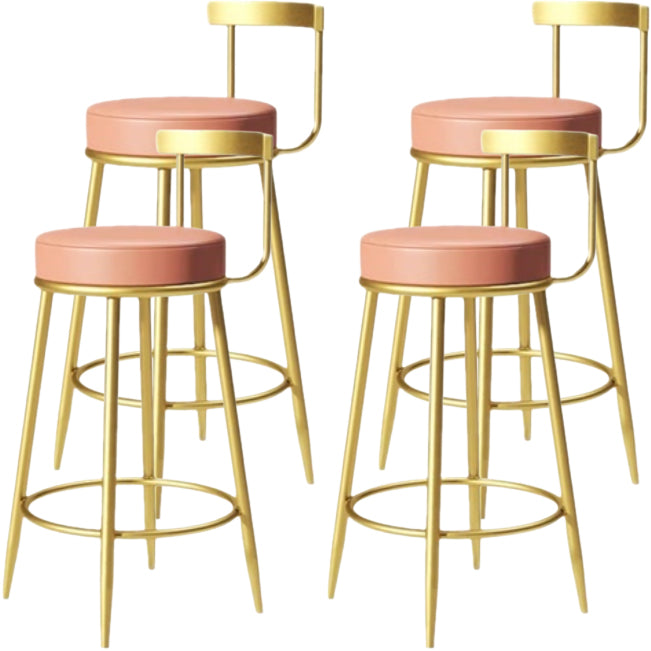 グラムバックレストアームレスカウンタースツールアイアンカフェスツールペダルとクッション付き