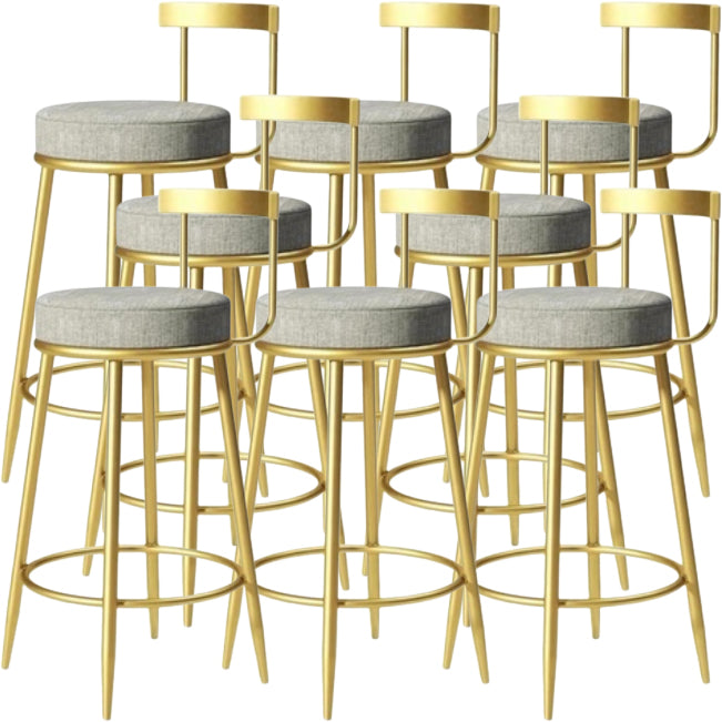 グラムバックレストアームレスカウンタースツールアイアンカフェスツールペダルとクッション付き