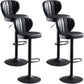 Modern Style Liftable Bar-stool Metal Counter Bar Stool with Metal Legs for Restaurant Black 4 Piece Set Clearhalo 'Bar Furniture' 'Bar Stools' 'bar_stools' 'furn' 'furn_bar_stools' 'Furniture' 'Kitchen & Dining Furniture' 5392958