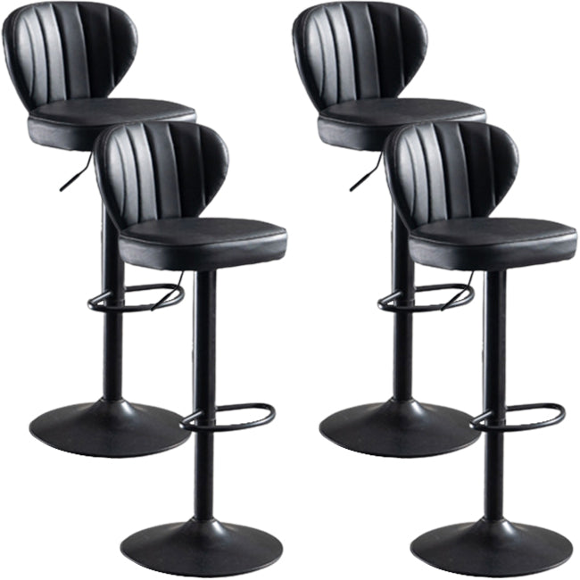 Modern Style Liftable Bar-stool Metal Counter Bar Stool with Metal Legs for Restaurant Black 4 Piece Set Clearhalo 'Bar Furniture' 'Bar Stools' 'bar_stools' 'furn' 'furn_bar_stools' 'Furniture' 'Kitchen & Dining Furniture' 5392958