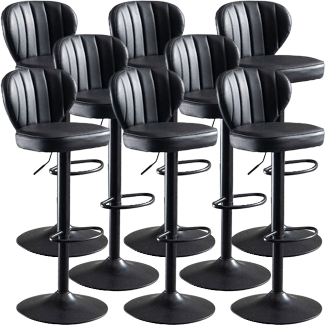 Modern Style Liftable Bar-stool Metal Counter Bar Stool with Metal Legs for Restaurant Black 8 Piece Set Clearhalo 'Bar Furniture' 'Bar Stools' 'bar_stools' 'furn' 'furn_bar_stools' 'Furniture' 'Kitchen & Dining Furniture' 5392959