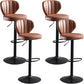Modern Style Liftable Bar-stool Metal Counter Bar Stool with Metal Legs for Restaurant Light Brown 4 Piece Set Clearhalo 'Bar Furniture' 'Bar Stools' 'bar_stools' 'furn' 'furn_bar_stools' 'Furniture' 'Kitchen & Dining Furniture' 5392961