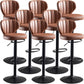Modern Style Liftable Bar-stool Metal Counter Bar Stool with Metal Legs for Restaurant Light Brown 8 Piece Set Clearhalo 'Bar Furniture' 'Bar Stools' 'bar_stools' 'furn' 'furn_bar_stools' 'Furniture' 'Kitchen & Dining Furniture' 5392964