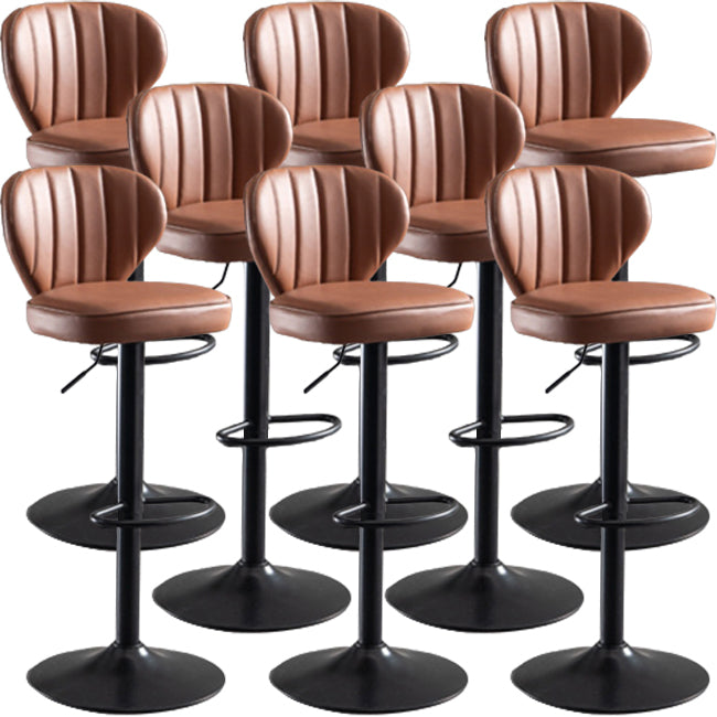 Modern Style Liftable Bar-stool Metal Counter Bar Stool with Metal Legs for Restaurant Light Brown 8 Piece Set Clearhalo 'Bar Furniture' 'Bar Stools' 'bar_stools' 'furn' 'furn_bar_stools' 'Furniture' 'Kitchen & Dining Furniture' 5392964