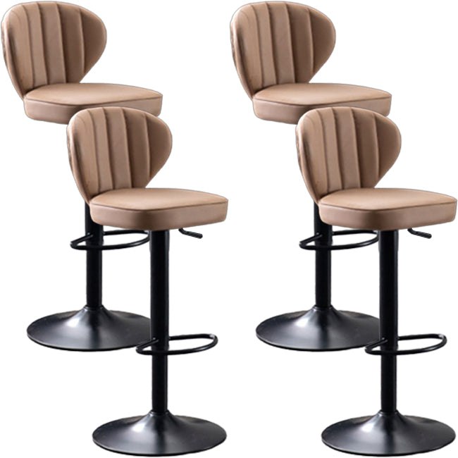Modern Style Liftable Bar-stool Metal Counter Bar Stool with Metal Legs for Restaurant Khaki 4 Piece Set Clearhalo 'Bar Furniture' 'Bar Stools' 'bar_stools' 'furn' 'furn_bar_stools' 'Furniture' 'Kitchen & Dining Furniture' 5392966