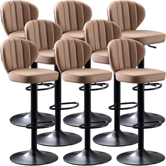 Modern Style Liftable Bar-stool Metal Counter Bar Stool with Metal Legs for Restaurant Khaki 8 Piece Set Clearhalo 'Bar Furniture' 'Bar Stools' 'bar_stools' 'furn' 'furn_bar_stools' 'Furniture' 'Kitchen & Dining Furniture' 5392967
