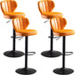 Modern Style Liftable Bar-stool Metal Counter Bar Stool with Metal Legs for Restaurant Orange 4 Piece Set Clearhalo 'Bar Furniture' 'Bar Stools' 'bar_stools' 'furn' 'furn_bar_stools' 'Furniture' 'Kitchen & Dining Furniture' 5392969