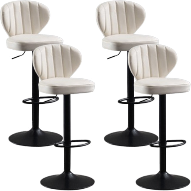 Modern Style Liftable Bar-stool Metal Counter Bar Stool with Metal Legs for Restaurant White 4 Piece Set Clearhalo 'Bar Furniture' 'Bar Stools' 'bar_stools' 'furn' 'furn_bar_stools' 'Furniture' 'Kitchen & Dining Furniture' 5392974