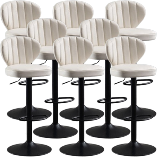 Modern Style Liftable Bar-stool Metal Counter Bar Stool with Metal Legs for Restaurant White 8 Piece Set Clearhalo 'Bar Furniture' 'Bar Stools' 'bar_stools' 'furn' 'furn_bar_stools' 'Furniture' 'Kitchen & Dining Furniture' 5392975