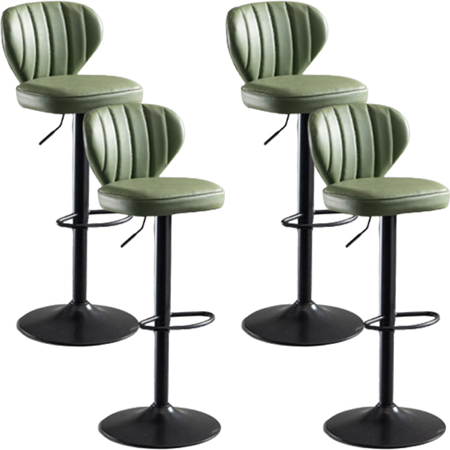 Modern Style Liftable Bar-stool Metal Counter Bar Stool with Metal Legs for Restaurant Light Green 4 Piece Set Clearhalo 'Bar Furniture' 'Bar Stools' 'bar_stools' 'furn' 'furn_bar_stools' 'Furniture' 'Kitchen & Dining Furniture' 5392978