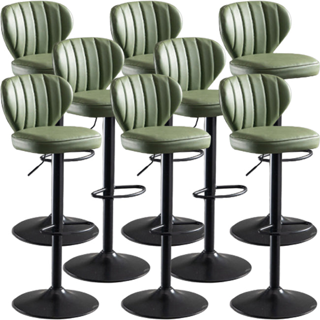Modern Style Liftable Bar-stool Metal Counter Bar Stool with Metal Legs for Restaurant Light Green 8 Piece Set Clearhalo 'Bar Furniture' 'Bar Stools' 'bar_stools' 'furn' 'furn_bar_stools' 'Furniture' 'Kitchen & Dining Furniture' 5392979