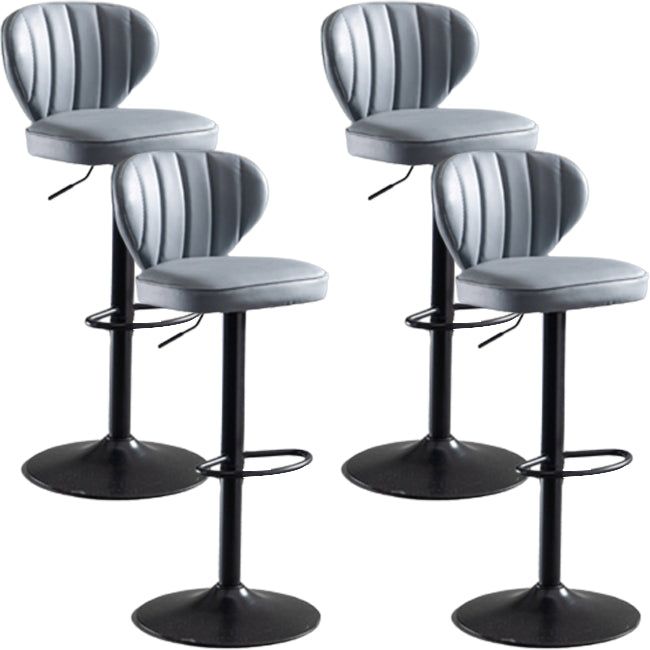Modern Style Liftable Bar-stool Metal Counter Bar Stool with Metal Legs for Restaurant Smoke Gray 4 Piece Set Clearhalo 'Bar Furniture' 'Bar Stools' 'bar_stools' 'furn' 'furn_bar_stools' 'Furniture' 'Kitchen & Dining Furniture' 5392982