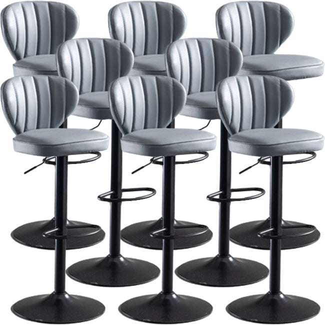 Modern Style Liftable Bar-stool Metal Counter Bar Stool with Metal Legs for Restaurant Smoke Gray 8 Piece Set Clearhalo 'Bar Furniture' 'Bar Stools' 'bar_stools' 'furn' 'furn_bar_stools' 'Furniture' 'Kitchen & Dining Furniture' 5392984
