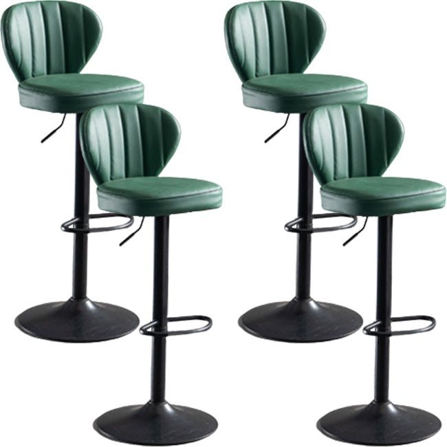 Modern Style Liftable Bar-stool Metal Counter Bar Stool with Metal Legs for Restaurant Green 4 Piece Set Clearhalo 'Bar Furniture' 'Bar Stools' 'bar_stools' 'furn' 'furn_bar_stools' 'Furniture' 'Kitchen & Dining Furniture' 5392986