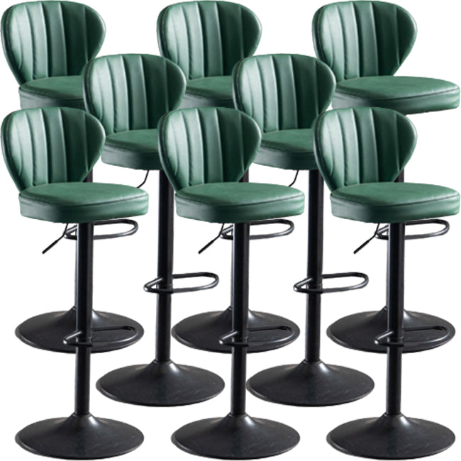 Modern Style Liftable Bar-stool Metal Counter Bar Stool with Metal Legs for Restaurant Green 8 Piece Set Clearhalo 'Bar Furniture' 'Bar Stools' 'bar_stools' 'furn' 'furn_bar_stools' 'Furniture' 'Kitchen & Dining Furniture' 5392987