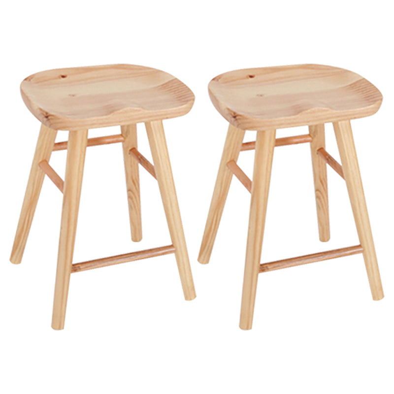 Saddle Seat Footrest Counter Chair Modern Backless Counter Stools in Natural 2 Piece Set Short Stool(22"H) Clearhalo 'Bar Furniture' 'Bar Stools' 'bar_stools' 'furn' 'furn_bar_stools' 'Furniture' 'Kitchen & Dining Furniture' 5393039