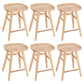 Saddle Seat Footrest Counter Chair Modern Backless Counter Stools in Natural 6 Piece Set Short Stool(22"H) Clearhalo 'Bar Furniture' 'Bar Stools' 'bar_stools' 'furn' 'furn_bar_stools' 'Furniture' 'Kitchen & Dining Furniture' 5393042