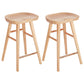 Saddle Seat Footrest Counter Chair Modern Backless Counter Stools in Natural 2 Piece Set Counter Stool(26"H) Clearhalo 'Bar Furniture' 'Bar Stools' 'bar_stools' 'furn' 'furn_bar_stools' 'Furniture' 'Kitchen & Dining Furniture' 5393047