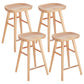 Saddle Seat Footrest Counter Chair Modern Backless Counter Stools in Natural 4 Piece Set Counter Stool(26"H) Clearhalo 'Bar Furniture' 'Bar Stools' 'bar_stools' 'furn' 'furn_bar_stools' 'Furniture' 'Kitchen & Dining Furniture' 5393048